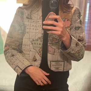 Map Print Women's Blazer